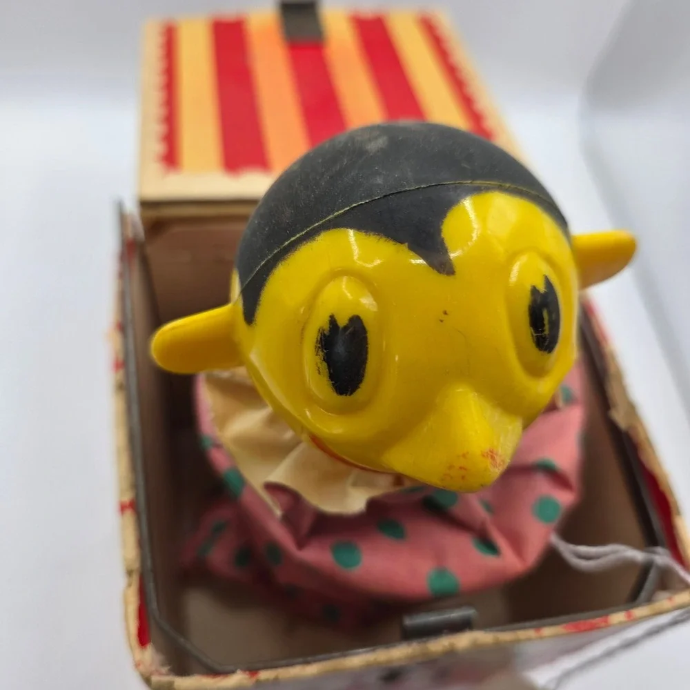 Antique Cardboard Jack in the Box Punch Clown Toy Circus Early Vintage Rare